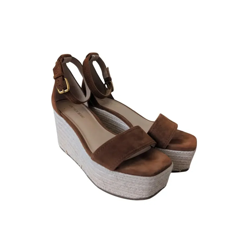 Veronica Beard Gianna Platform Wedge Sandals Size 7M